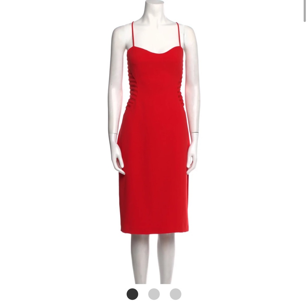 HALSTON sleeveless cape dress